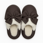 Bow Winter Fluffy Slippers For Women