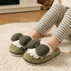 Kids Bow Winter Fluffy Slippers