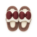 Kids Bow Winter Fluffy Slippers